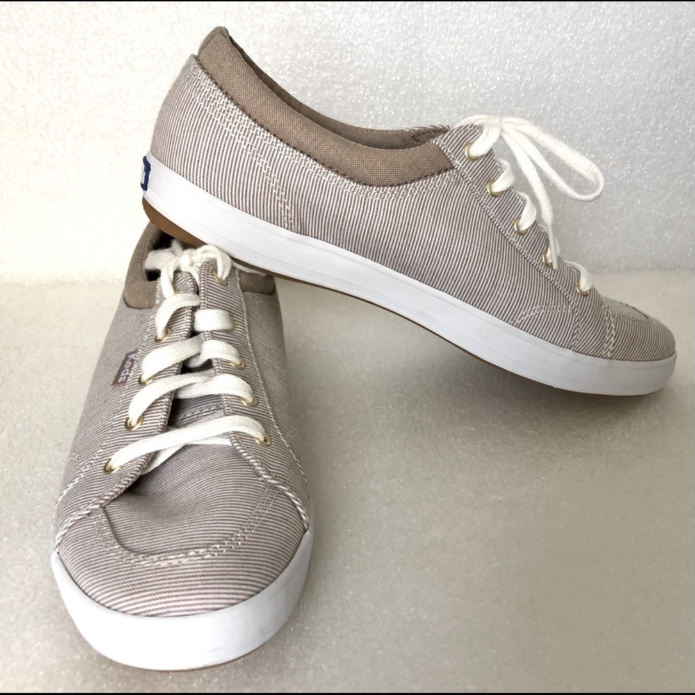 Keds Womens Center Sneaker- Stripe Walnut Size 8.5